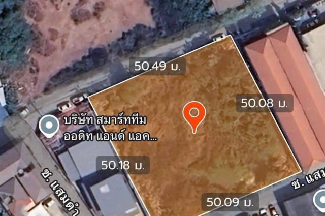ขายที่ดินเปล่า แสมดำ ใกล้พระราม 2 เพียง 750 ม. ซอยวัดพรหมรังษี ที่ดินบางขุนเทียน 630.2 ตร.ว.