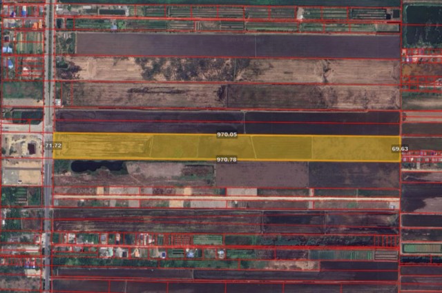 ขาย ที่ดิน ริมถ.คลองเก้า ขนาดใหญ่  ติดสามแยกไมตรีจิต 43 ไร่ 15.5 ตร.วา