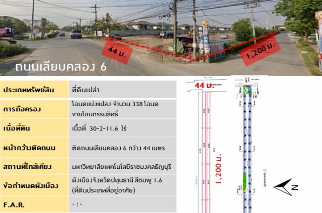 ที่ดินแปลงสวยๆ ย่านรังสิตคลอง 6 ราคาไม่แพง เจ้าของขายเอง