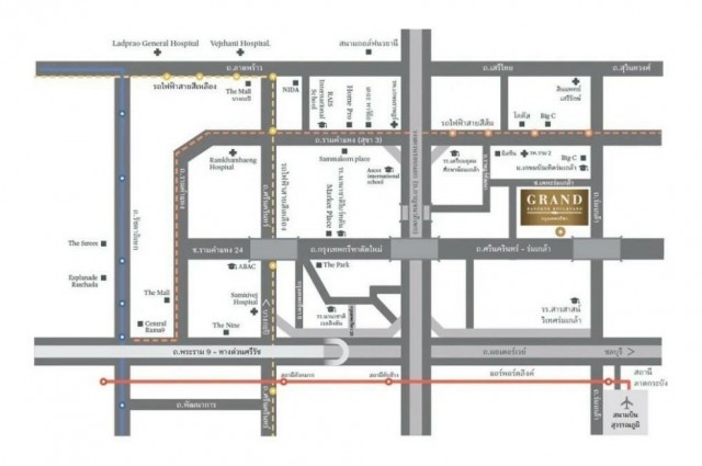 ให้เช่า บ้านเดี่ยว แกรนด์ บางกอก บูเลอวาร์ด กรุงเทพกรีฑา 604 ตรม. 127 ตร.วา