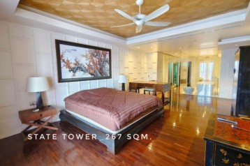 ให้เช่า คอนโด Exclusive Luxury Residence with Chao-Phaya River View State Tower สีลม (สเตท ทาวเวอร์ สีลม) 267 ตรม. with Thai design