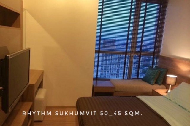 ให้เช่า คอนโด river view 1 nice bedroom Rhythm สุขุมวิท 50 (ริธึ่ม สุขุมวิท 50) 45 ตรม. near BTS Onnut Lotus Century Mall