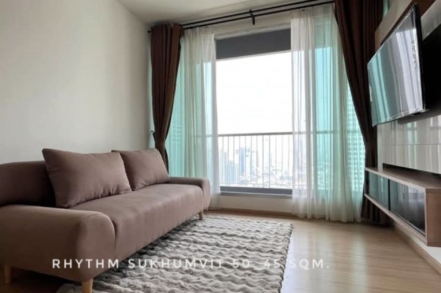 ให้เช่า คอนโด river view 1 nice bedroom Rhythm สุขุมวิท 50 (ริธึ่ม สุขุมวิท 50) 45 ตรม. near BTS Onnut Lotus Century Mall